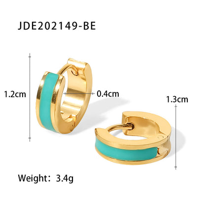 18K Gold Color Small Hoop Huggie Earrings