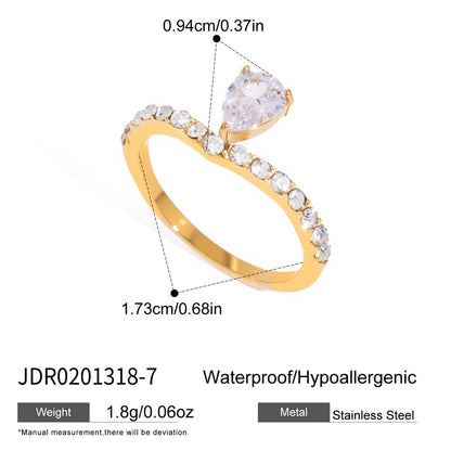18K Gold Raindrop Elegant Statement Cocktail Ring