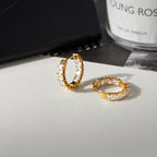 18K Gold Diamond Fever Small Hoop Huggie Earrings