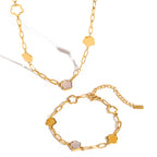 18K Gold Flower Paperclip Chain Bracelet