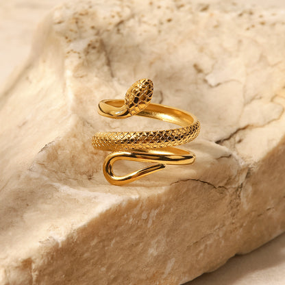 18K Gold Royal Snake Statement Ring