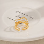 18K Gold Free Spirit Wave Band Ring