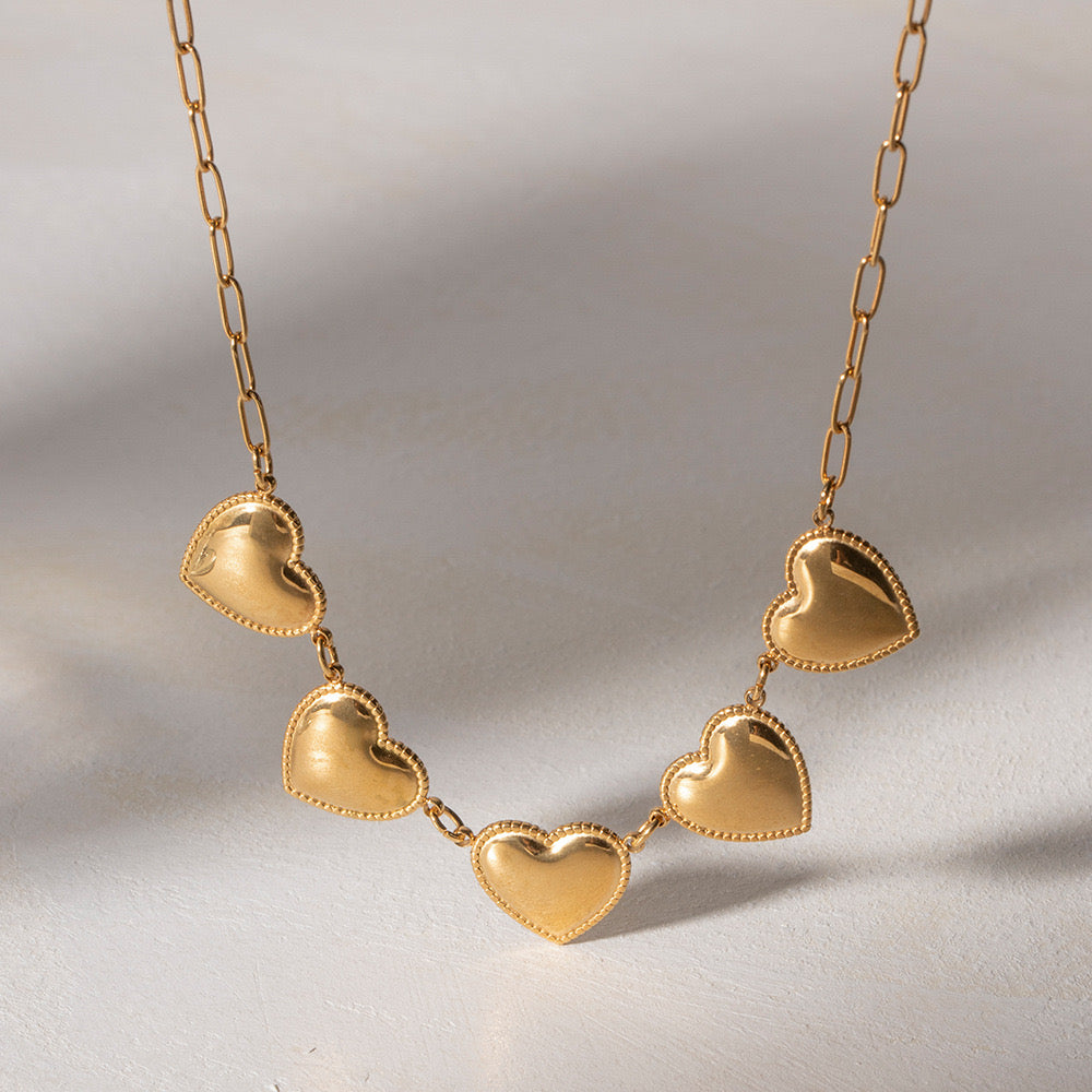 18K Gold Heart Full of Love Pendant Necklace