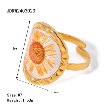 18K Gold Jelly Flower Statement Ring