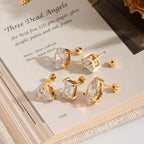 18K Gold Essential Elegance Flat Back Stud Nap Earrings