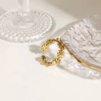 18K Gold Daisy Blossom Flower Band Ring