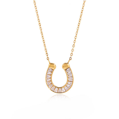 18K Gold Lucky Strike Horseshoe Chunky Paperclip Chain Bracelet