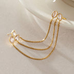 18K Gold Cascade Chain Ear Cuff