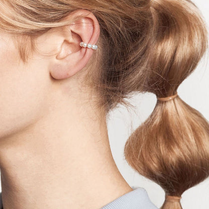 18K Gold Classic Pearl Ear Cuffs