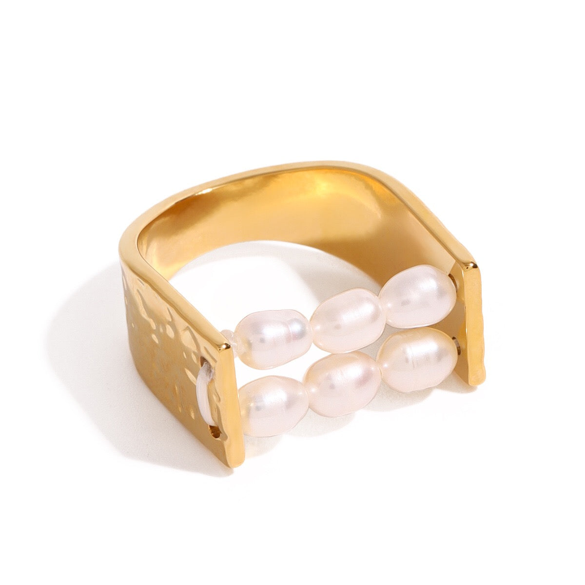 18K Gold Endless Muse Beaded Pearl Statement Ring