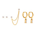 18K Gold Soft Kiss Dainty Huggie Cartilage Earrings Set