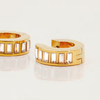 18K Gold Temptation Bling Small Hoop Huggie Earrings
