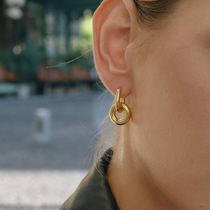 18K Gold Golden Muse Small Hoop Huggie Earrings