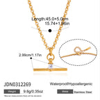 18K Gold and Silver Downtown T-Bar Statement Pendant Necklace