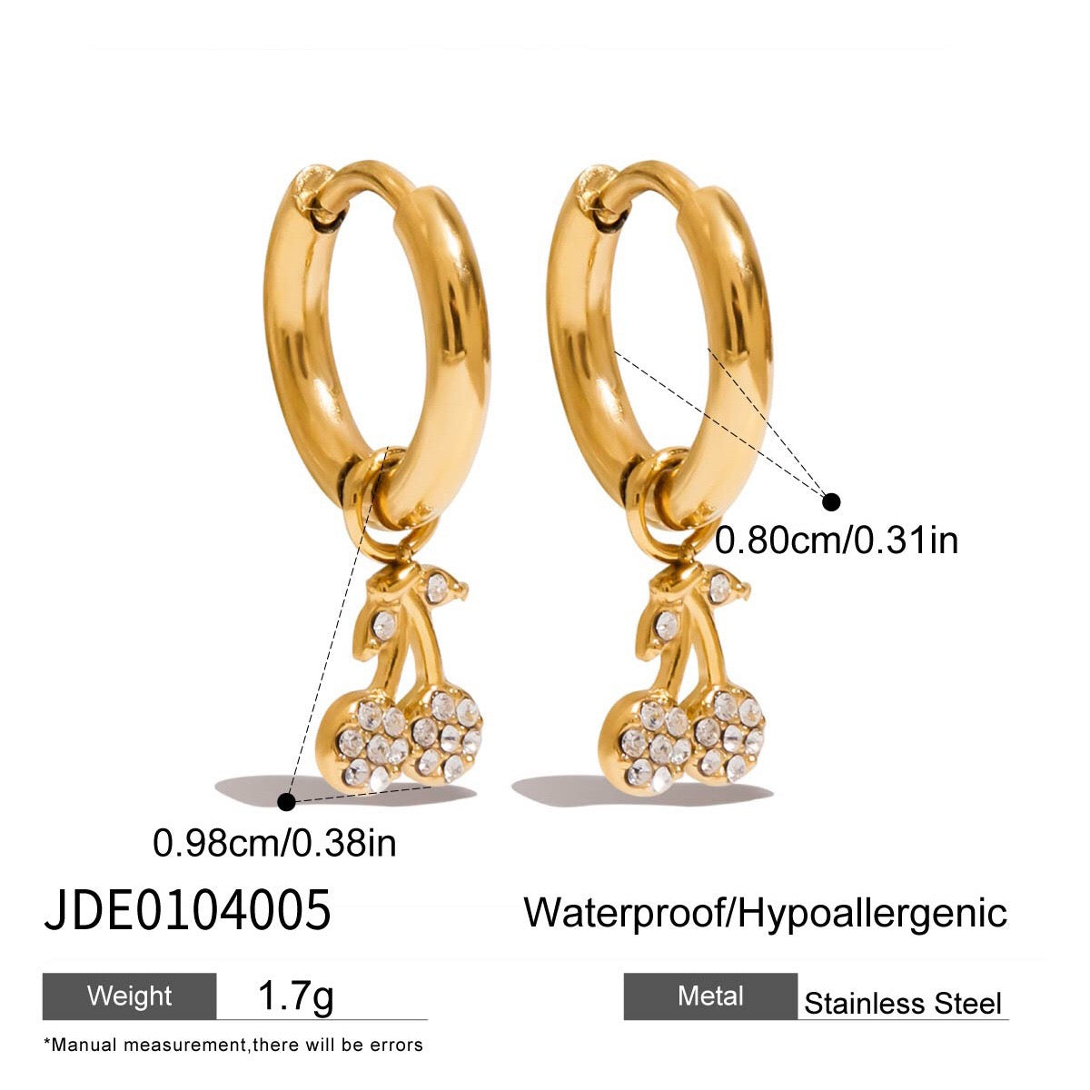 18K Gold Little Wonders Small Hoop Dangle Cartilage Huggie Earrings with Charm