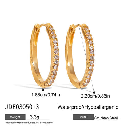 18K Gold Minimalist Bling Huggie Earrings Ear Cuffs Set