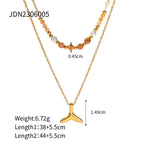18K Gold Whale Tail Layered Necklace