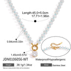 18K Gold Color Therapy Beaded Pendant Necklace
