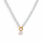 18K Gold Color Therapy Beaded Pendant Necklace