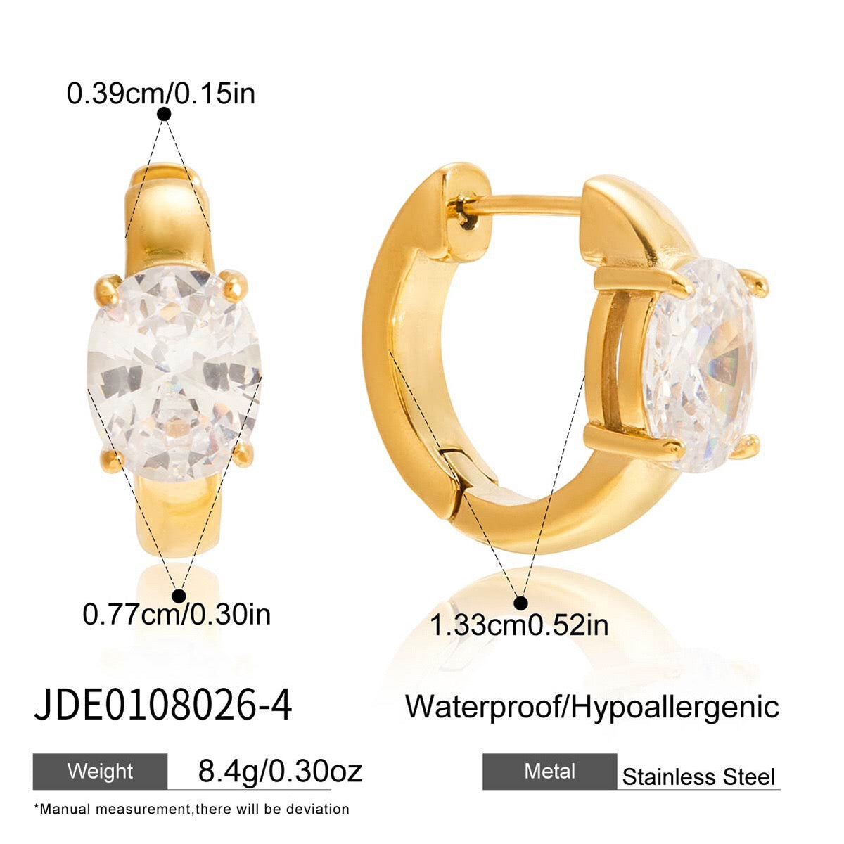 18K Gold Essential Bling Small Hoop Huggie Earrings