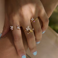 18K Gold Flutter Obsession Pink Butterfly Cuff Ring