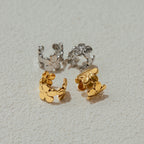 18K Gold Flower Huggie Ear Cuff