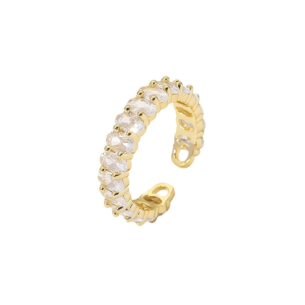 18K Gold Dazzle Bling Tennis Ring