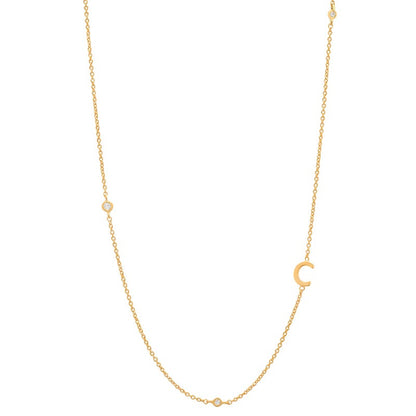 18K Gold Minimalist Starry Initial Choker Necklace