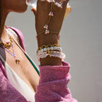 18K Gold Waterproof Pink Butterfly Trendy Hand Chain Bracelet