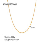 18K Gold Delicate Beaded Chain Choker Necklace
