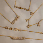 18K Gold MAMA Minimalist Glam Dainty Charm Necklace