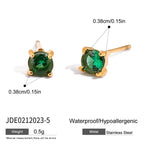18K Gold Color Birthstone Everyday Cartilage Stud Earrings