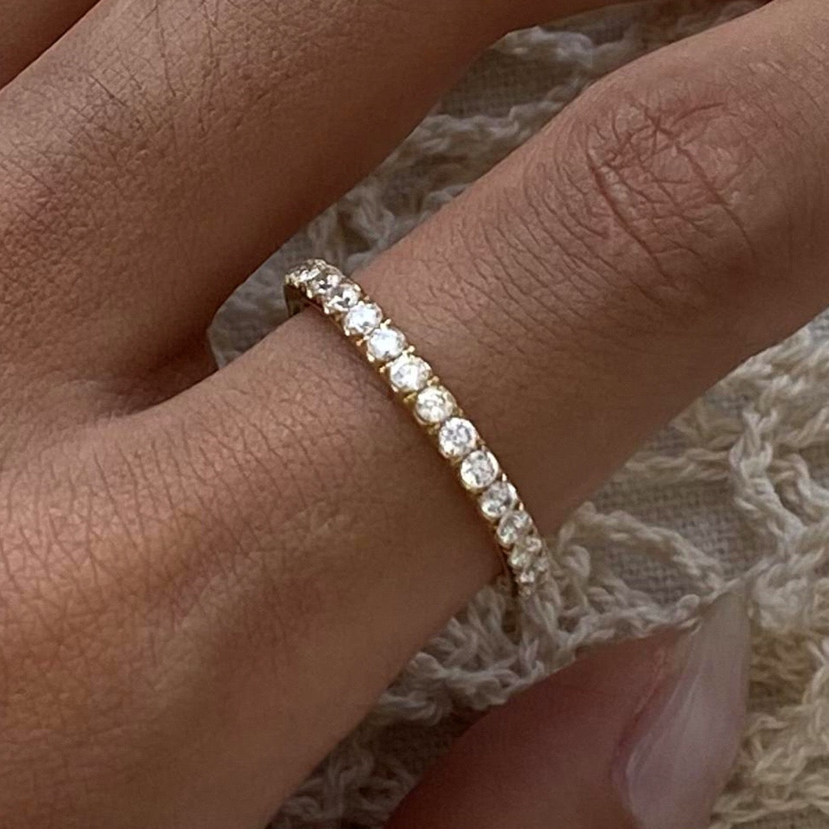 18K Gold Forever Yours Eternity Stacking Promise Couple Ring