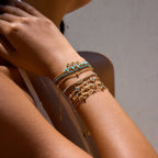 18K Gold Blue Winter Wonderland Moon and Stars Tennis Bracelet Stack