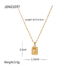 18K Gold Cupid Plate CZ Pendant Necklace