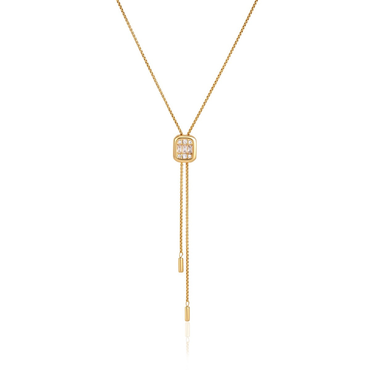18K Gold Skin Deep Adjustable Lariat Chain Necklace