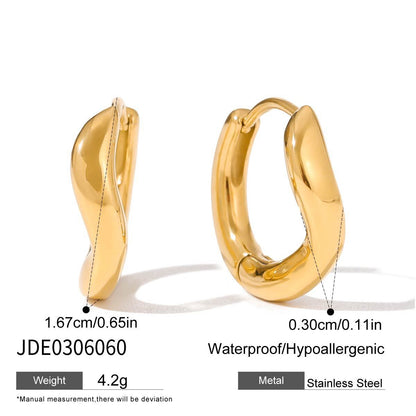 18K Gold Angel Wings Minimalist Bling Huggie Earrings Ear Cuff Set