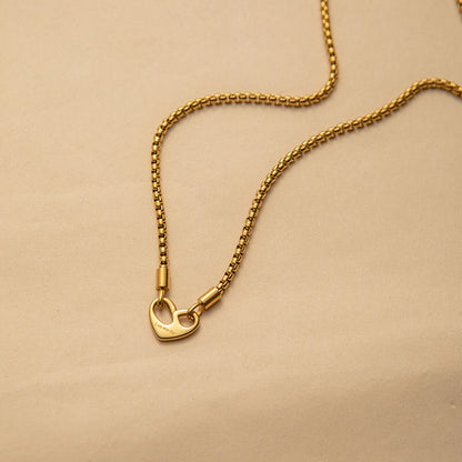 18K Gold I Am Worthy Heart Necklace