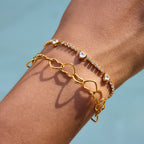 18K Gold Heartbreaker Heart Chain Tennis Dainty Chain Bracelet Stack