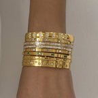 18K Gold Golden Hour Star Bangle Bracelet Stack