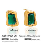18K Gold Liquid Form Statement CZ Stud Earrings