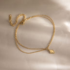 18K Gold Linked Double Chain Dainty Anklet