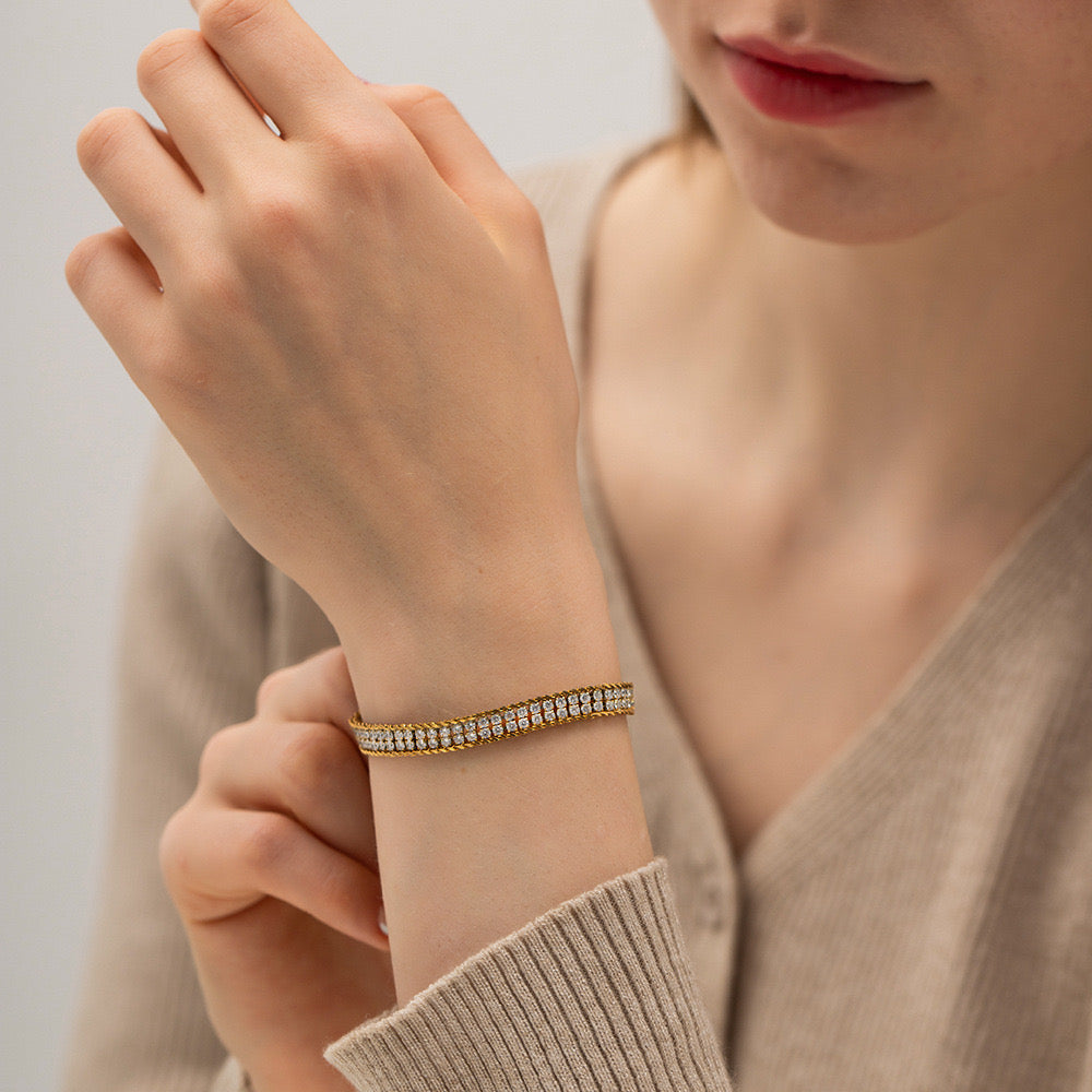 18K Gold Extra Bling Tennis Bracelet