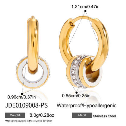 18K Gold and Silver Two Tone Spinelli Muse Small Hoop Huggie Earrings