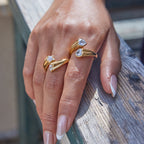 18K Gold Shooting Star Bejeweled Statement Ring