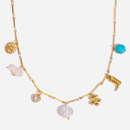 18K Gold Wicked West Cowgirl Charm Necklace