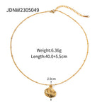 18K Gold Seashell Pendant Necklace