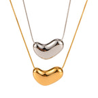 18K Gold Liquid Heart Pendant Statement Necklace