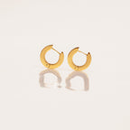 18K Gold Temptation Bling Small Hoop Huggie Earrings