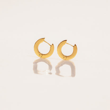 18K Gold Temptation Bling Small Hoop Huggie Earrings